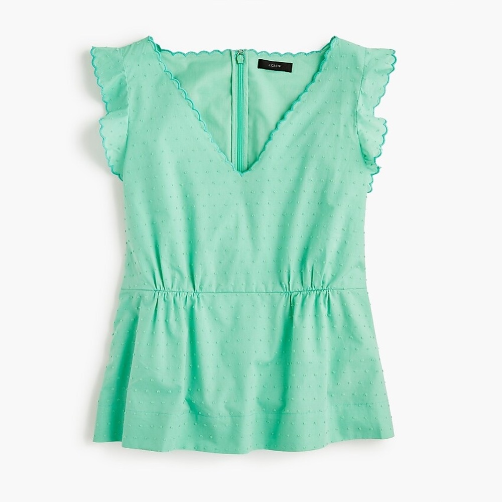 J Crew Swiss dot peplum top